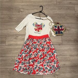 Disney Dress Shop Britain skirt top and purse Set